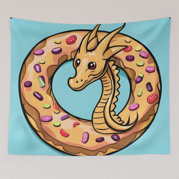 Item preview, Kawaii Dragon Adorable Donut designed and sold by druidwolfart.