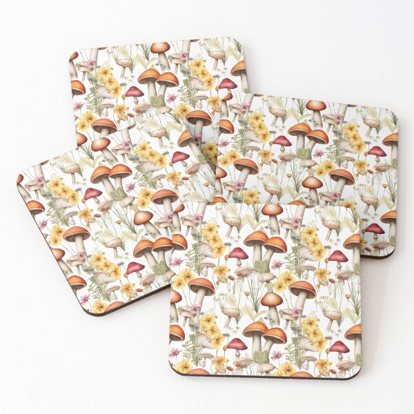 Item preview, Shrooms and Blooms Whimsical Bolete Mushrooms Pattern designed and sold by Orianah.