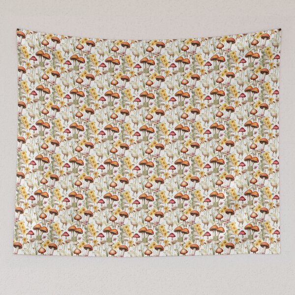 Item preview, Shrooms and Blooms Whimsical Bolete Mushrooms Pattern designed and sold by Orianah.