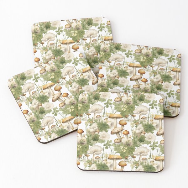 Item preview, Shrooms and Blooms Whimsical Bolete Mushrooms Pattern designed and sold by Orianah.