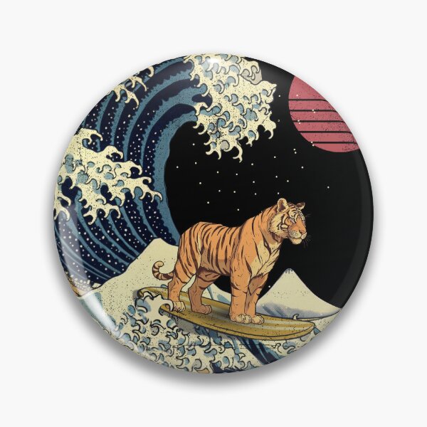 Item preview, Bengal Tiger Kanagawa Japanese Surfing Wave designed and sold by rafaeltto.