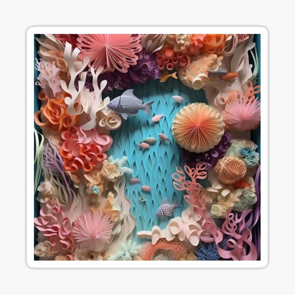 Artikel-Vorschau von Summer Vibes-Serie Ocean Coral Reef Papierhandwerk, designt und verkauft von BopBopShop.