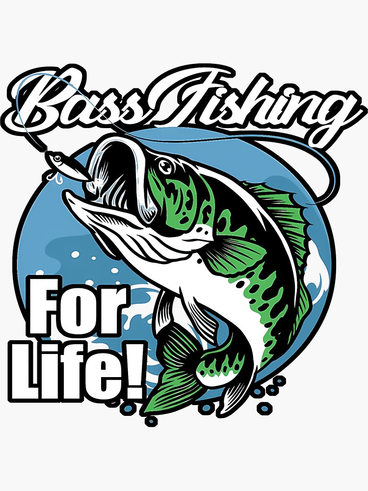 Bass fishing for life Sticker by Cellule Designs