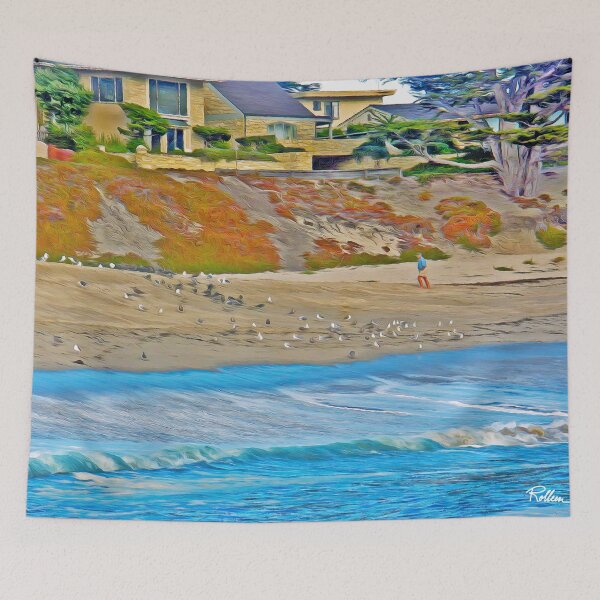Item preview, BEACH STROLL WITH THE BIRDS designed and sold by ArtbyRolleen.