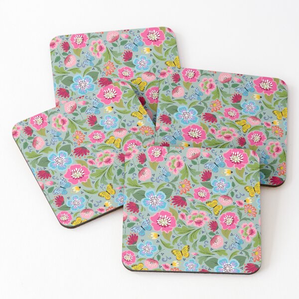 Item preview, Floral Folkart mariposas de patrones sin fisuras designed and sold by Cedarrue.