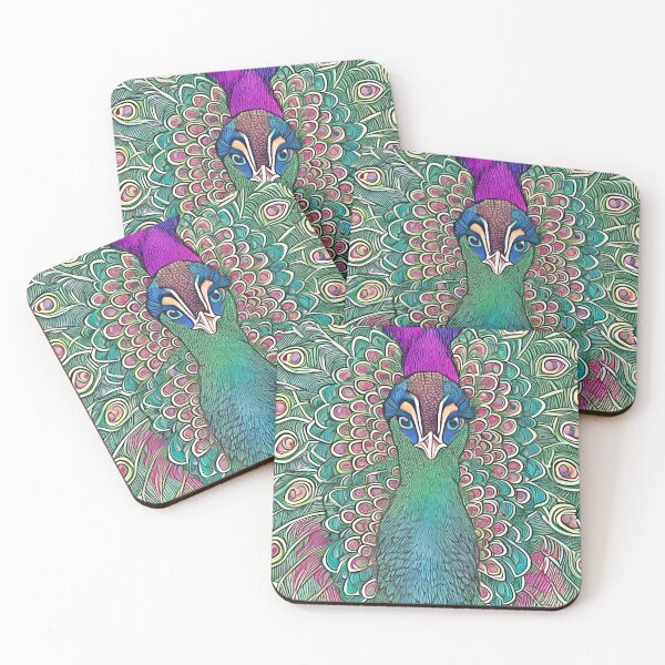 Item preview, Peacock, cosmic neon colorful peacocks designed and sold by casaai.