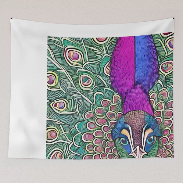 Artikelvorschau, Peacock, cosmic neon colorful peacocks entworfen und verkauft von casaai.