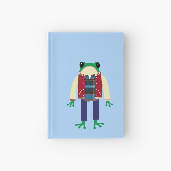 Fashionable frog in plaid Hardcover Journal