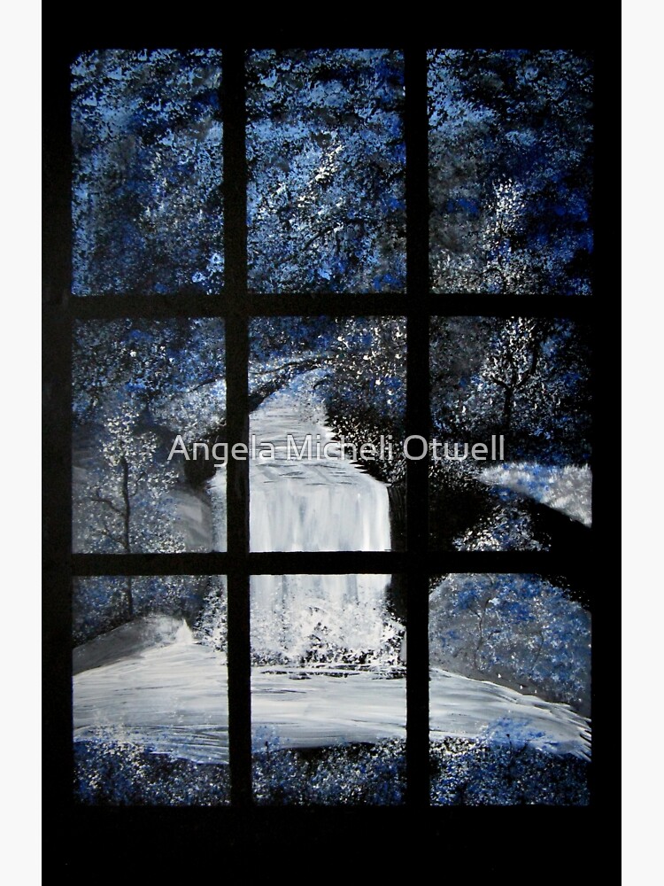 Painting of a Waterfall through a Window by ByFitsAndStarts