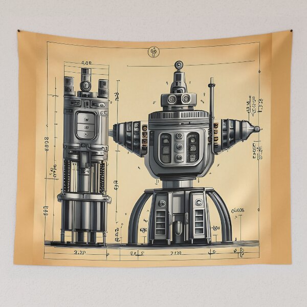 Item preview, Alien Retro Sci-Fi Robot Design designed and sold by Glimmersmith.
