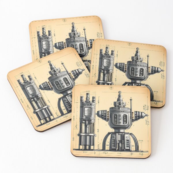 Item preview, Alien Retro Sci-Fi Robot Design designed and sold by Glimmersmith.