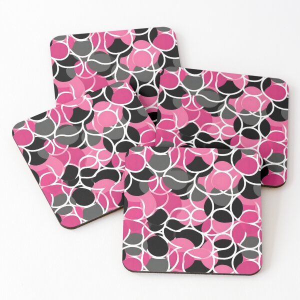 Item preview, Pink and Black Lines Swirls Abstract Pattern  designed and sold by palaco210.
