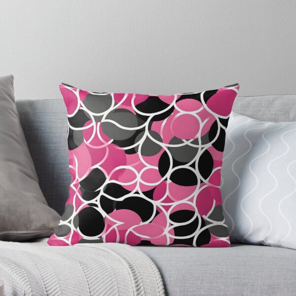 Item preview, Pink and Black Lines Swirls Abstract Pattern  designed and sold by palaco210.