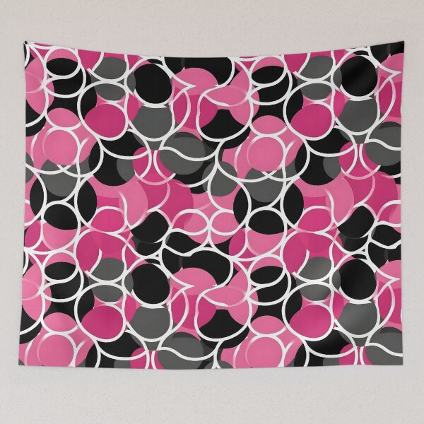 Item preview, Pink and Black Lines Swirls Abstract Pattern  designed and sold by palaco210.