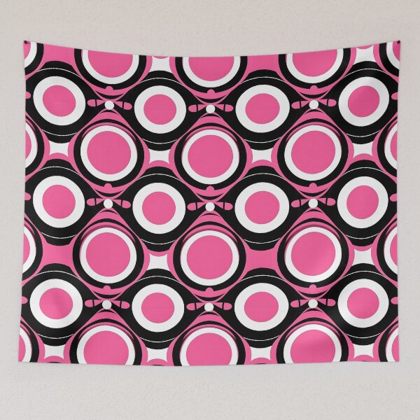 Item preview, Pink and Black Lines Swirls Abstract Pattern  designed and sold by palaco210.