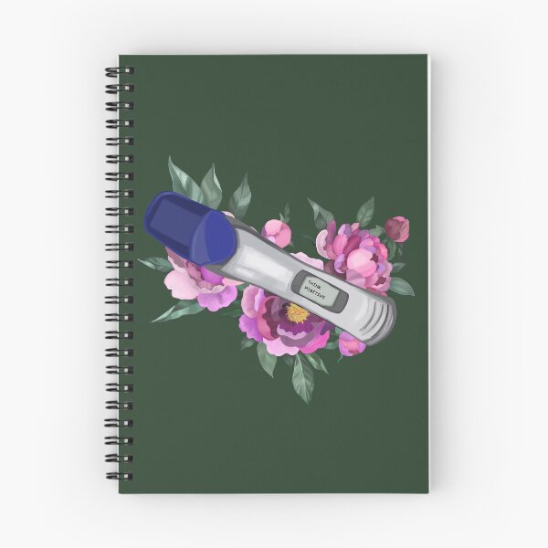 Item preview, Think Positive Pregnancy test with pink peonies designed and sold by royaldesigns28.