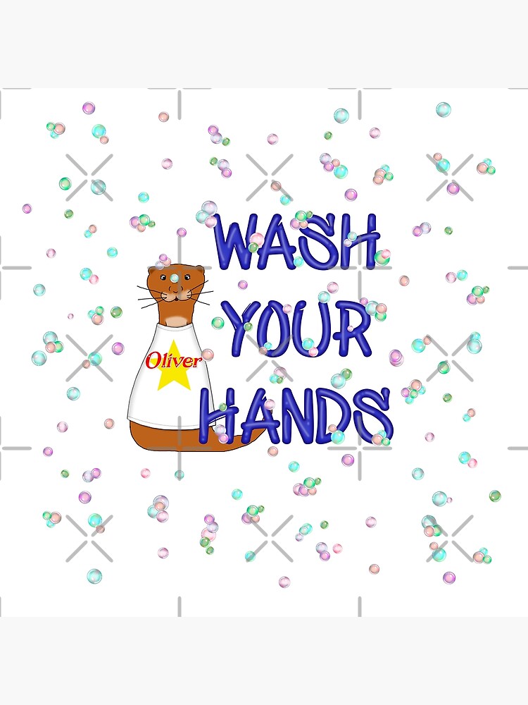 Thumbnail 7 of 7, Framed Art Print, Wash Your Hands Oliver The Otter designed and sold by OliverTheOtter.