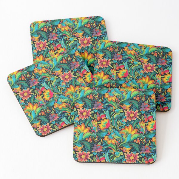 Item preview, Colorful boho nature scene art pattern designed and sold by Earth Nature Creations.