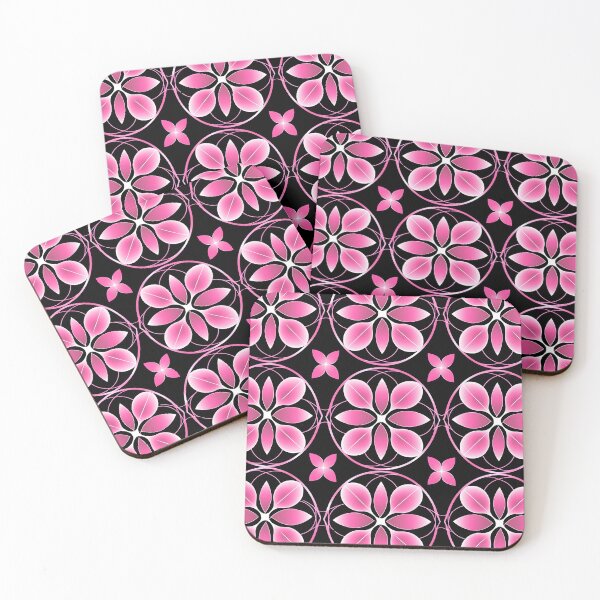 Item preview, Pink and Black flower shape Abstract Pattern  designed and sold by palaco210.