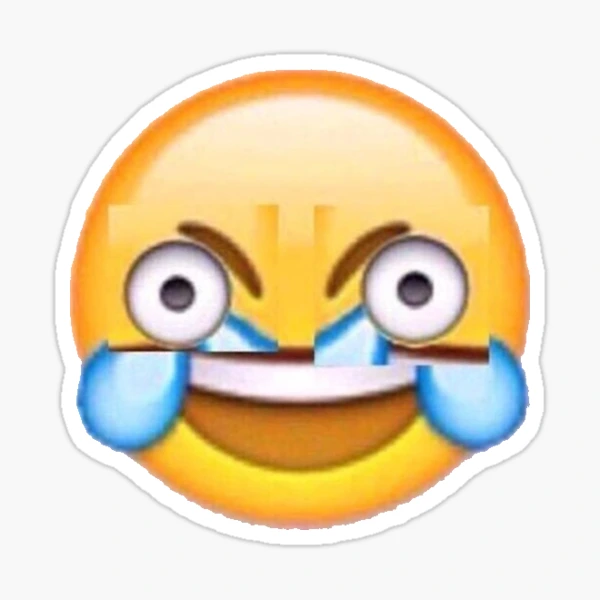 Distorted laughing emoji