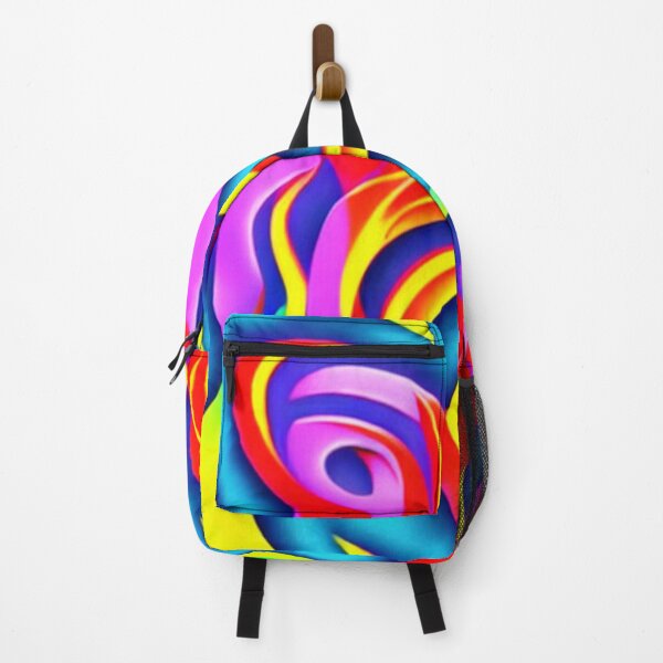 Item preview, Abstract Colorful Neon Floral on Blue designed and sold by calibrit.