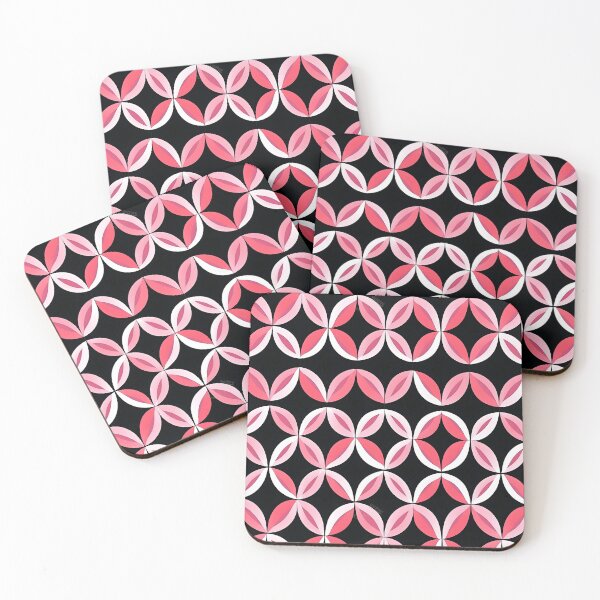 Item preview, Pink and Black Shapes Abstract Pattern  designed and sold by palaco210.