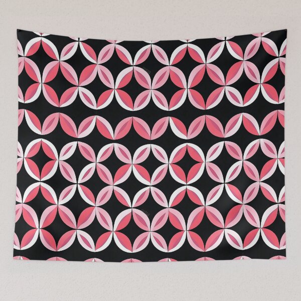 Item preview, Pink and Black Shapes Abstract Pattern  designed and sold by palaco210.