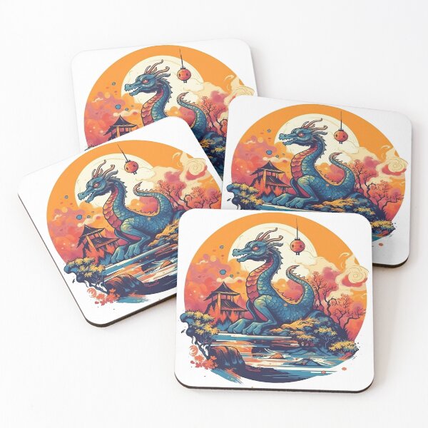 Item preview, Mythical Dragon Landscapes: Majestic Hand-Painted Scene of Scenic Wilderness, Featuring a Fire-Breathing Beast designed and sold by DooodleGod.