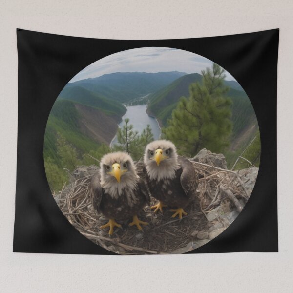 Item preview, Nature's Marvels: Snapshot Aesthetic of Little Bald Eagle Chicks in National Park Splendor designed and sold by luvablelifeform.