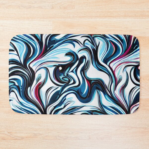 Item preview, Abstract Blue and Pink Feather Pattern on White designed and sold by calibrit.