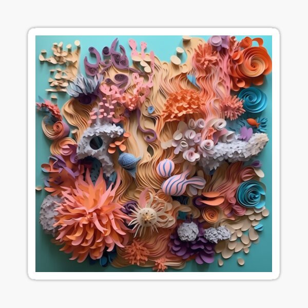 Artikel-Vorschau von Summer Vibes-Serie Ocean Coral Reef Papierhandwerk, designt und verkauft von BopBopShop.