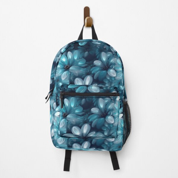 Item preview, Abstract aqua blue flower pattern designed and sold by Good Candy.