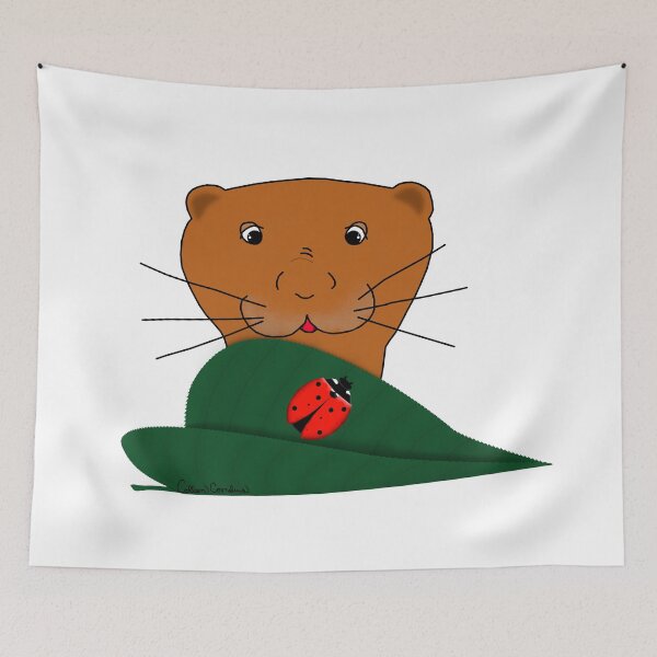 Item preview, Oliver la nutria estudia una mariquita designed and sold by OliverTheOtter.