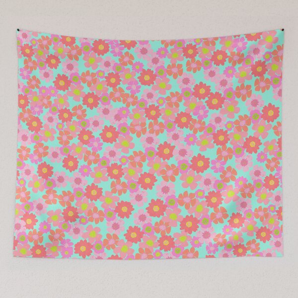 Item preview, Warm Flower Power on Aqua designed and sold by springstdesign.