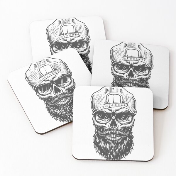 Item preview, Hipster Bearded Skull Backwards Hat designed and sold by FlatDonald.