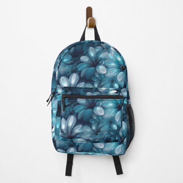 Item preview, Larger abstract aqua blue flower pattern designed and sold by Good Candy.