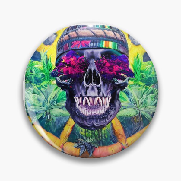 Item preview, ganja skull designed and sold by FlatDonald.