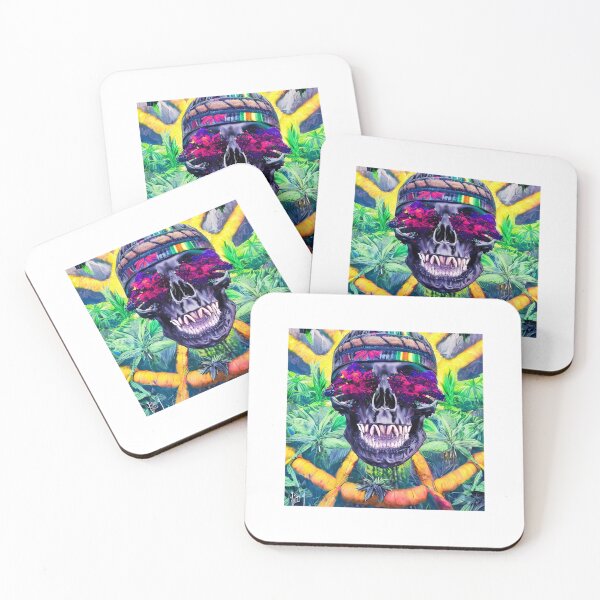 Item preview, ganja skull designed and sold by FlatDonald.