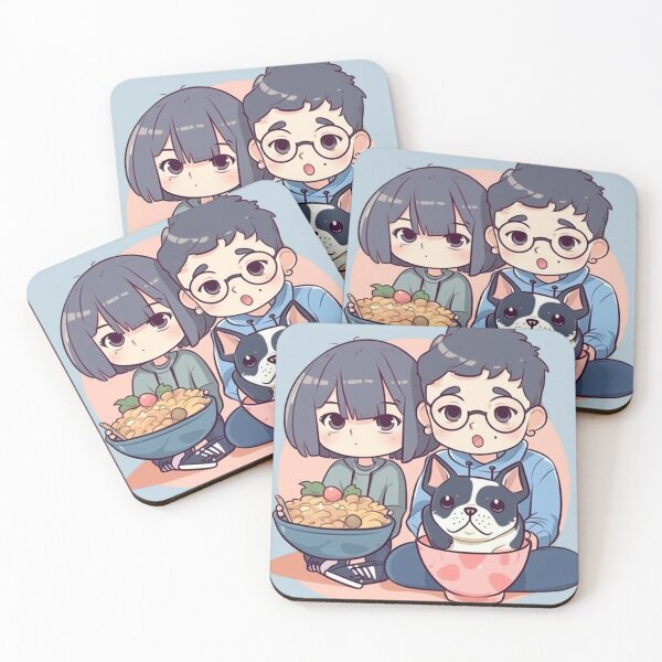 Item preview, Anime Couple eating with frenchie designed and sold by PCGDrawing.