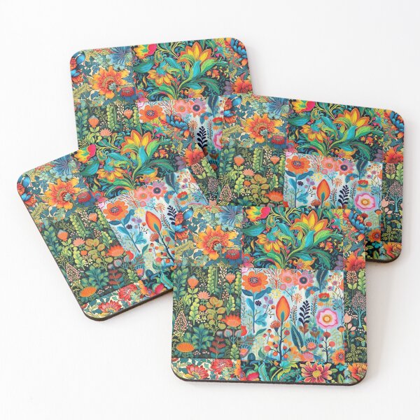 Item preview, Colorful boho nature scene art pattern designed and sold by Earth Nature Creations.