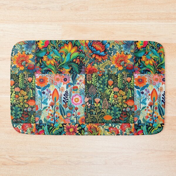 Item preview, Colorful boho nature scene art pattern designed and sold by Earth Nature Creations.