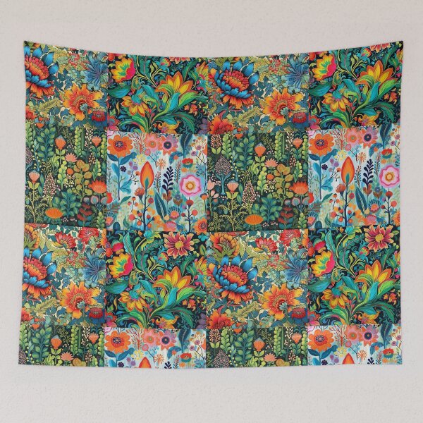 Item preview, Colorful boho nature scene art pattern designed and sold by Earth Nature Creations.