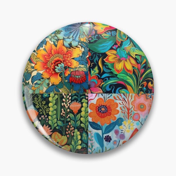 Item preview, Colorful boho nature scene art pattern designed and sold by Earth Nature Creations.