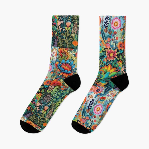 Item preview, Colorful boho nature scene art pattern designed and sold by Earth Nature Creations.