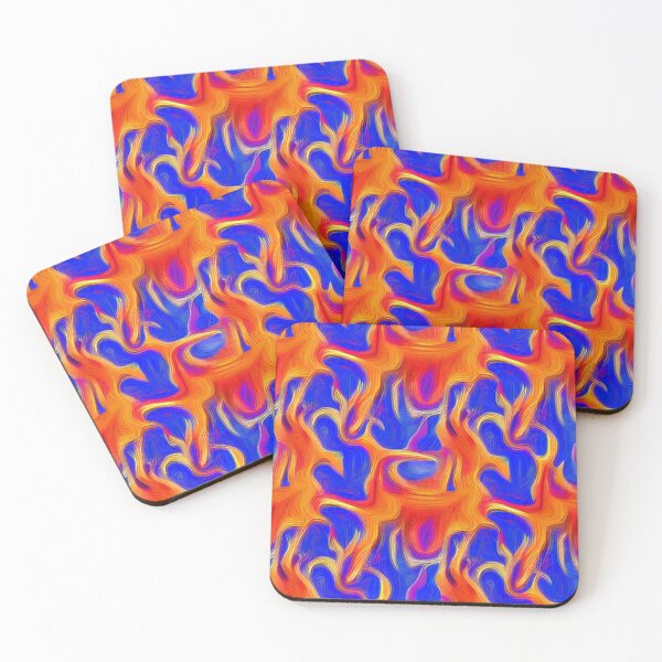 Item preview, Abstract Orange Flames on Blue designed and sold by calibrit.