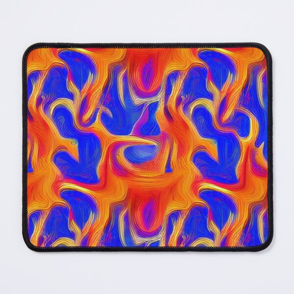 Item preview, Abstract Orange Flames on Blue designed and sold by calibrit.