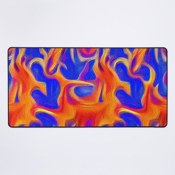 Item preview, Abstract Orange Flames on Blue designed and sold by calibrit.