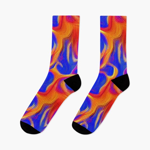 Item preview, Abstract Orange Flames on Blue designed and sold by calibrit.
