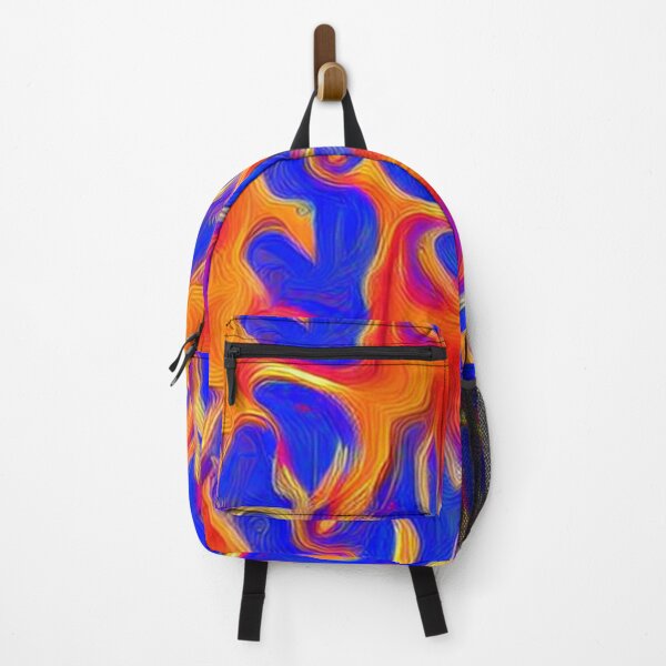 Item preview, Abstract Orange Flames on Blue designed and sold by calibrit.