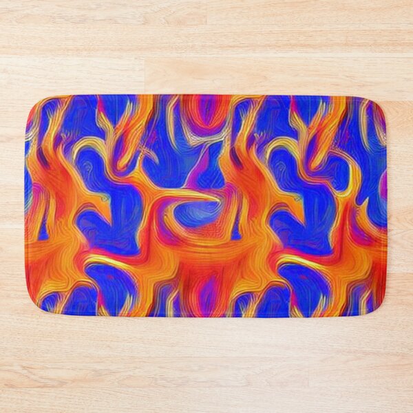 Item preview, Abstract Orange Flames on Blue designed and sold by calibrit.
